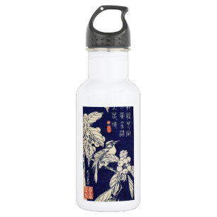 Botella De Agua 枇 杷 に 鳥, 広 重 Pájaro y Loquat, Hiroshige, Ukiyo-e
