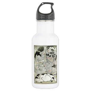 Botella De Agua 猫, 暁 斎 gatos, Kyōsai, Ukiyo-e