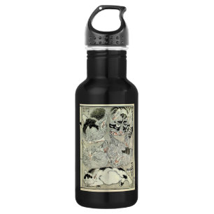 Botella De Agua 猫, 暁 斎 gatos, Kyōsai, Ukiyo-e