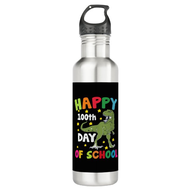 Botella De Agua 100 días de escuela Trex 100 días de escuela (Anverso)