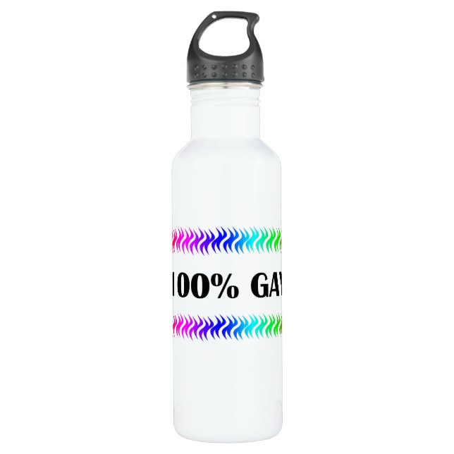 Botella De Agua 100% gay (Anverso)