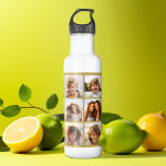 Botella De Agua 12 Collage de fotos con fondo dorado<br><div class="desc">Añade tus fotos favoritas a esta plantilla divertida. Puedes usar fotos de Instagram o cualquier foto para esta cuadrícula.</div>