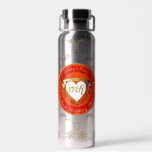 Botella De Agua 17.º Aniversario Boda de Carnelia<br><div class="desc">¡No se emocionará,  ha marcado su aniversario con mi singular y romántico diseño con un guiño al tradicional regalo de los colores de piedra de piedra de grano carneliana!</div>
