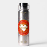 Botella De Agua 17.º Aniversario Boda de Carnelia<br><div class="desc">¡No se emocionará,  ha marcado su aniversario con mi singular y romántico diseño con un guiño al tradicional regalo de los colores de piedra de piedra de grano carneliana!</div>