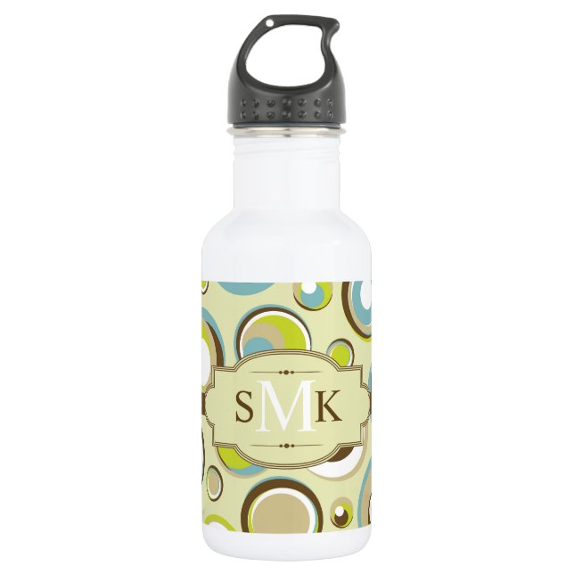 Botella De Agua 1970 Patrón de círculo retro 32. oz. (Anverso)