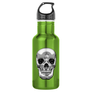 Botella De Agua [200] Cráneo humano plateado
