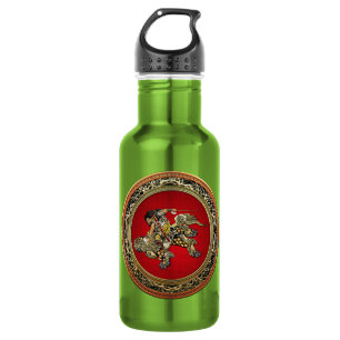 Botella De Agua [200] Hokusai - Shoki Riding Shishi Lion