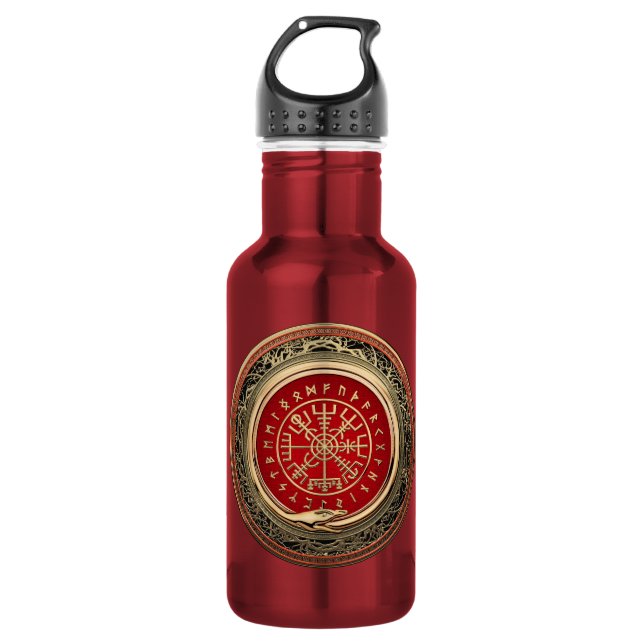 Botella De Agua [201] Vegvisir - Viking Gold Magic Runic Compass (Anverso)
