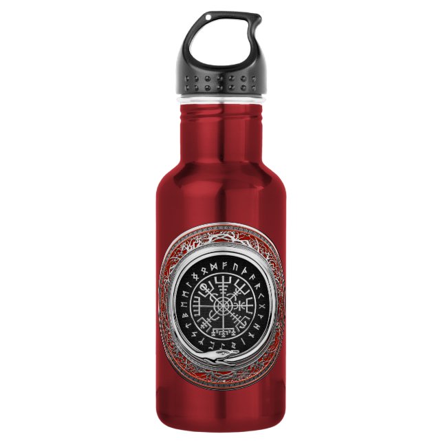 Botella De Agua [201] Vegvisir - Viking Silver Magic Runic Compass (Anverso)