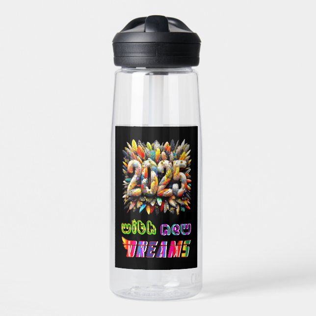 Botella De Agua 2025 con nuevos sueños (Delante)