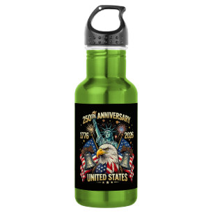 Botella De Agua 250 Años de Aniversario Americano 1776-2026 Bander