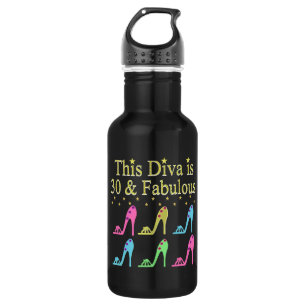 BOTELLA DE AGUA 30 Y FABULOSO DISEÑO DE REINA DE ZAPATOS