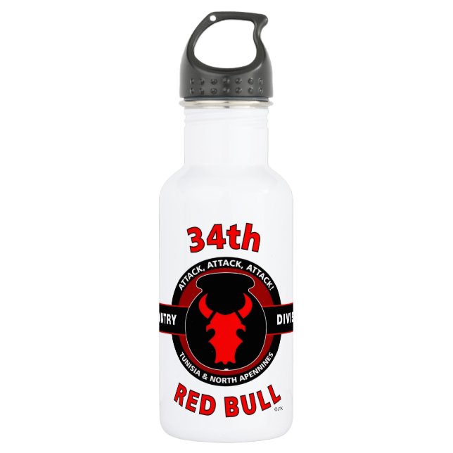 Botella De Agua 34to DIVISIÓN de INFANTERÍA" RED BULL " (Anverso)