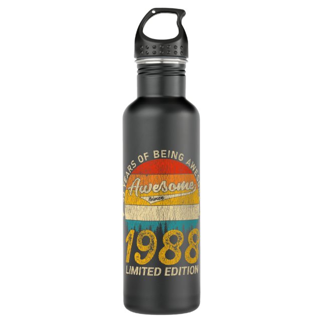 Botella De Agua 37 años de edad 1988: Impresionante regalo de cump (Anverso)