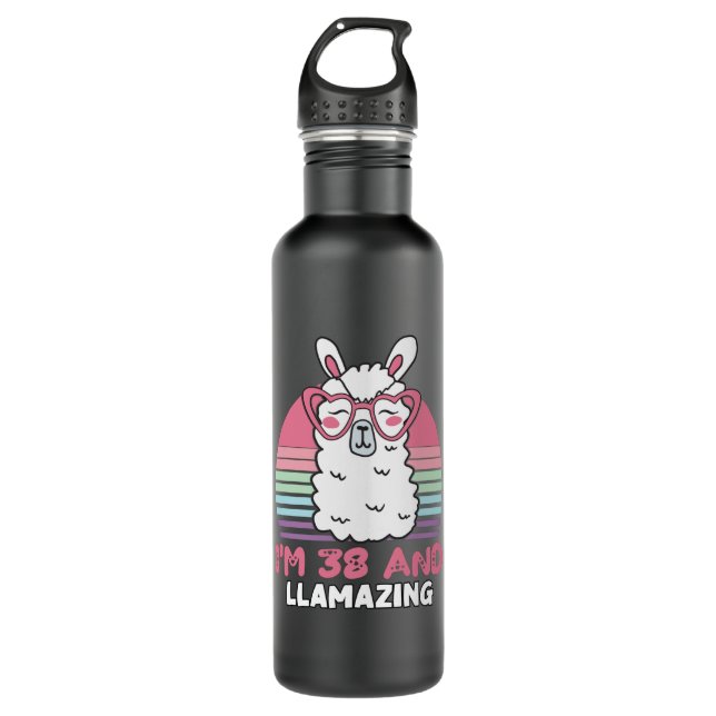 Botella De Agua 38 Year Old Bday Llamazing 38th Birthday Llama (Anverso)