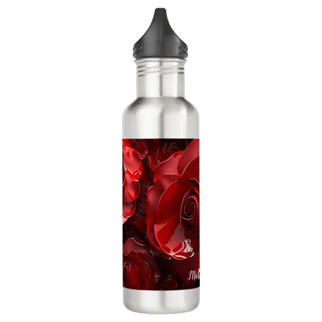 Botella De Agua 3.D Rosas Rojas de San Valentín (Izquierda)