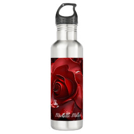 Botella De Agua 3.D Rosas Rojas de San Valentín