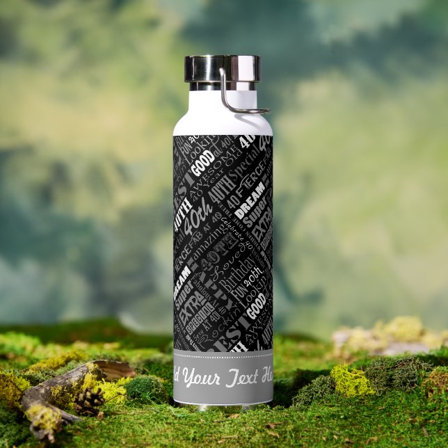 Botella De Agua 40.º Fiesta de cumpleaños regalo personalizado (Exterior)