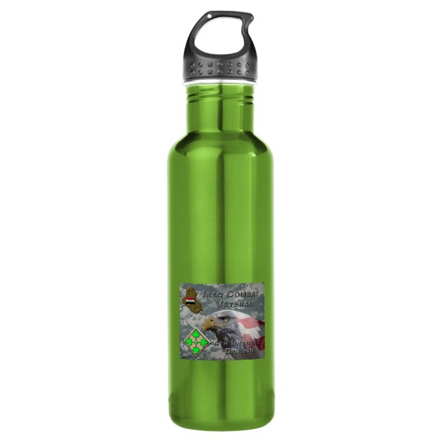 Botella De Agua 4.ª Infantería Div Iraq Combat Veteran (Anverso)