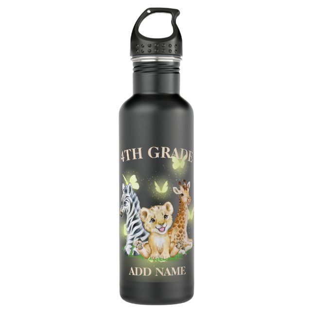 Botella De Agua 4.º Escuadrón Neon Wild Zoo de regreso a la escuel (Anverso)