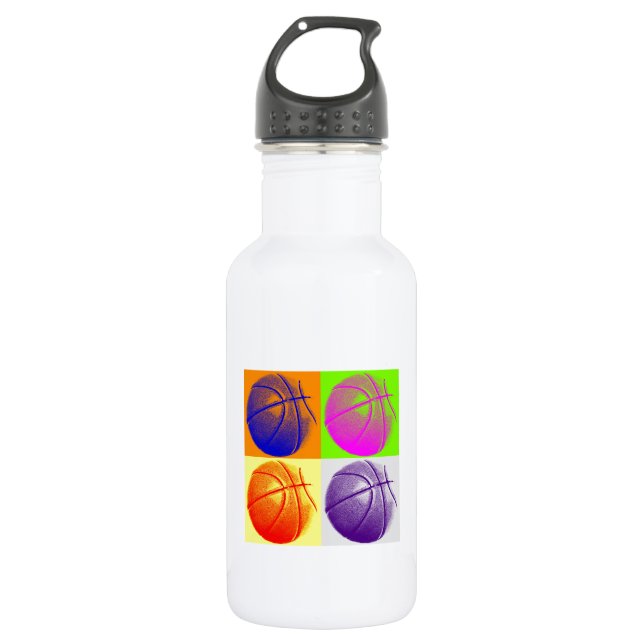 Botella De Agua 4 Colores Pop Art Basketball (Anverso)
