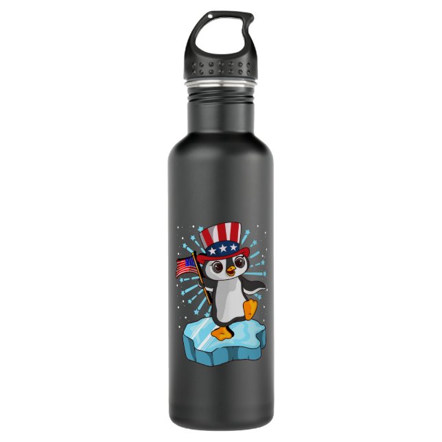 Botella De Agua 4 De Julio De 2021 Pingüino (Anverso)
