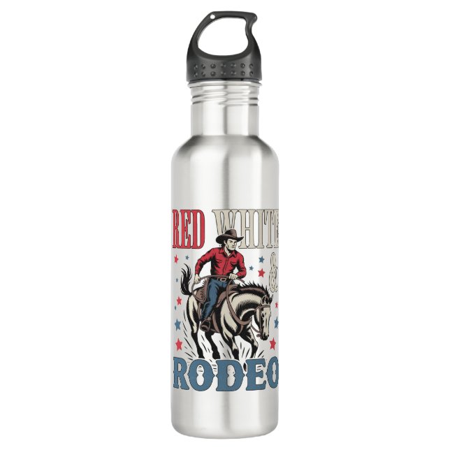 Botella De Agua 4 de julio Rodeo Cowboy (Anverso)