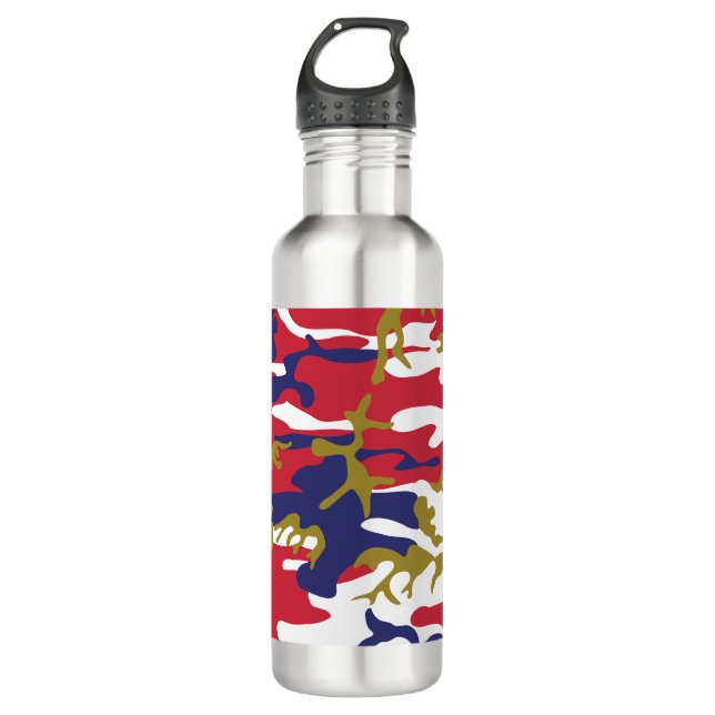 Botella De Agua 4th of July, Independence day, Camouflage Gold (Anverso)