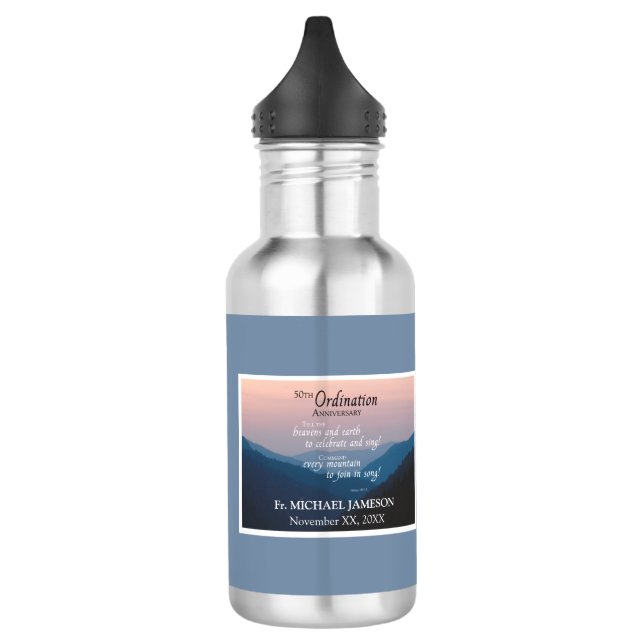 Botella De Agua 50° Aniversario de la Ordenación Felicitaciones (Izquierda)