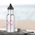Botella De Agua 50 y fabulosa tipografía retro rosa vintage<br><div class="desc">Manténgase hidratado con esta 50 y fabulosa tipografía retro rosada vintage con agua de acero inoxidable. Es una gran manera de viajar con estilo,  con un retroceso a una tipografía retro de estilo vintage que le da a la botella un ambiente único. Diseño ©Diseño costero sur.</div>