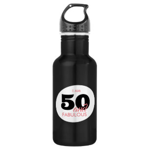 Botella De Agua 50 y fabuloso cumpleaños cincuenta