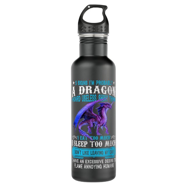 Botella De Agua 5 Rótulos Probablemente soy un Dragón Dragón Amant (Anverso)