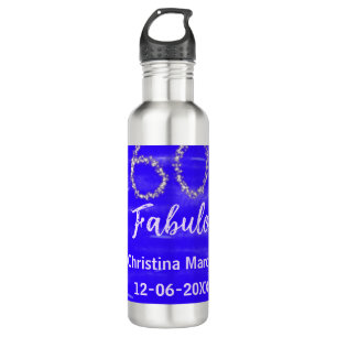 Botella De Agua 60 y fabuloso cumpleaños fecha de añadir nombre de