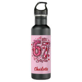 Botella De Agua 6 7 Six Seven Meme Trend Girls Pink Name