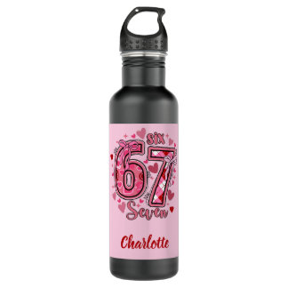 Botella De Agua 6 7 Six Seven Meme Trend Girls Pink Name 