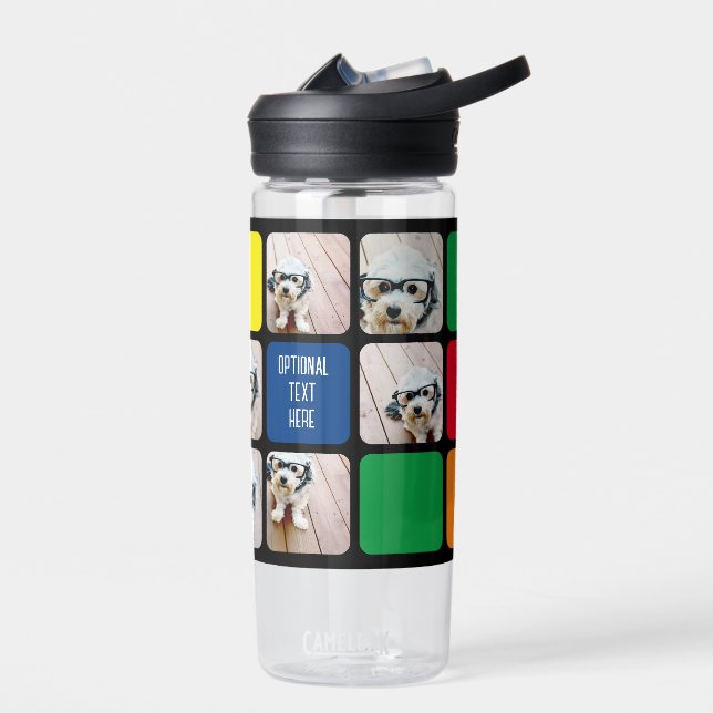 Botella De Agua 6 collage de fotos cubo moderno azul rojo amarillo (Izquierdo)