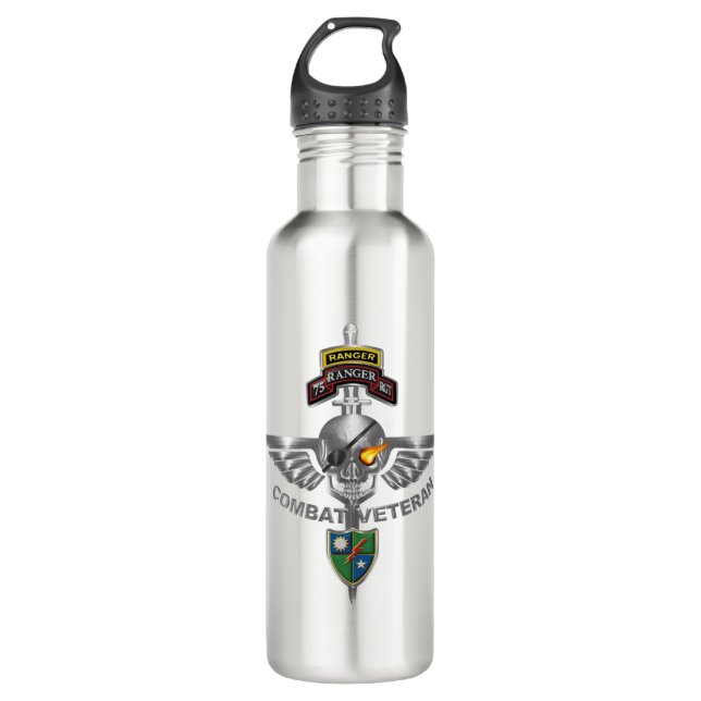 Botella De Agua 75.º veterano de combate del regimen de guardabosq (Anverso)