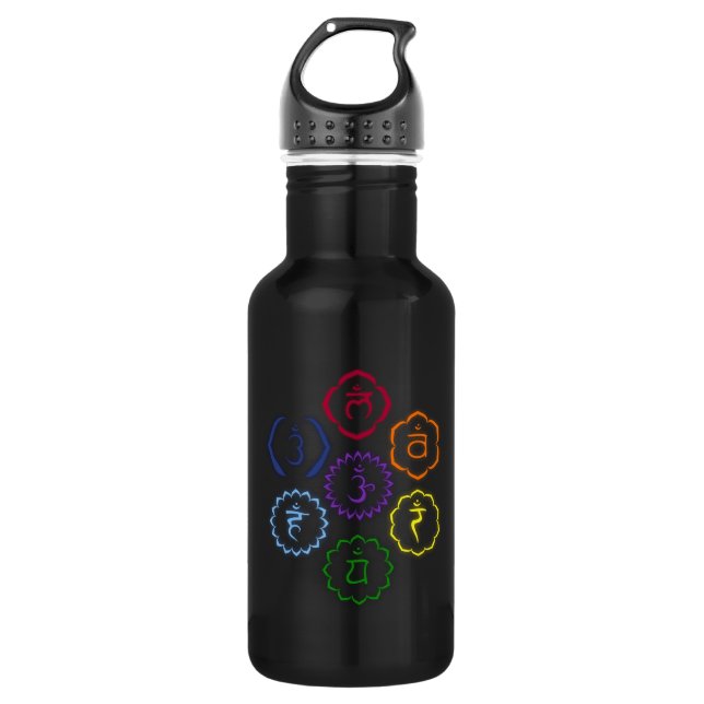 Botella De Agua 7 chakras principales en un círculo (Anverso)