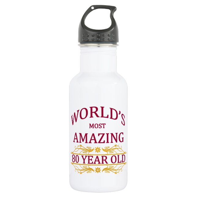 Botella De Agua 80.o. Cumpleaños (Anverso)