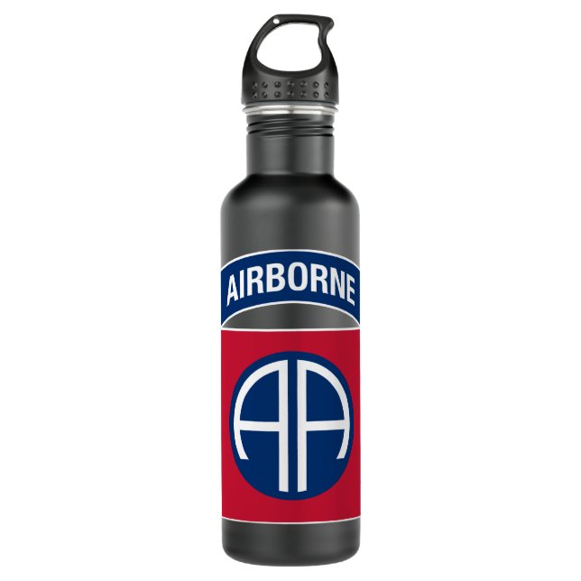 Botella De Agua 82ª División Aérea Insignia Veterano Militar (Anverso)