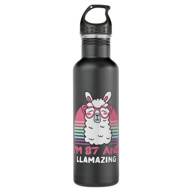 Botella De Agua 87th Birthday Llamazing Llama 87 Year Old Birthday (Anverso)
