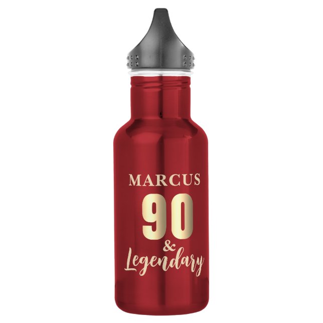 Botella De Agua 90 & Legendario Oro Cumpleaños 90  (Izquierda)