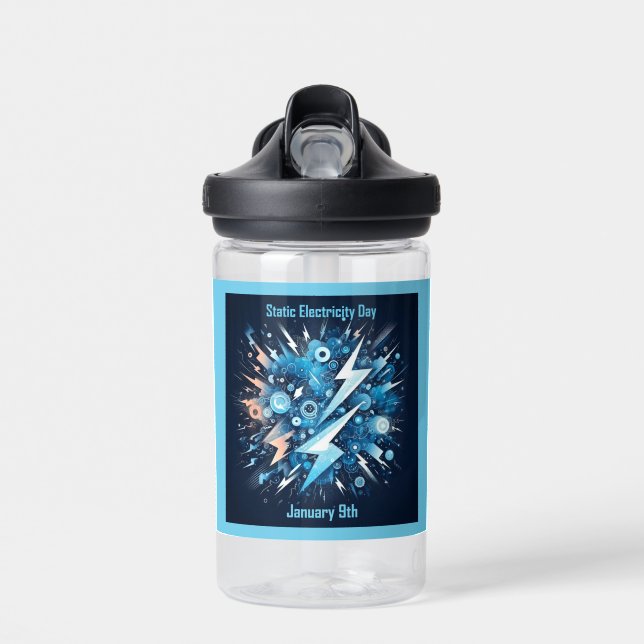Botella De Agua 9 de enero - Día de la electricidad estática (Delante)
