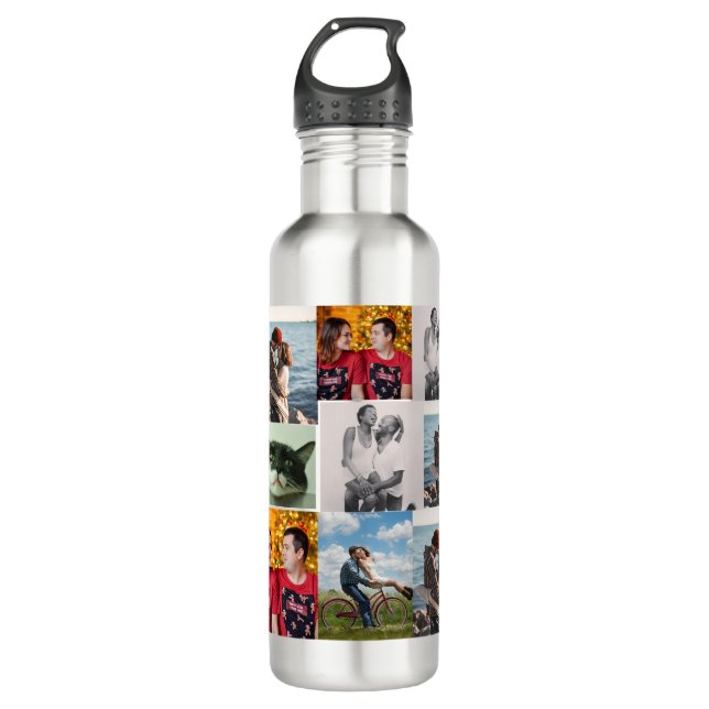Botella De Agua 9 Photo Custom Personalized Collage (Anverso)