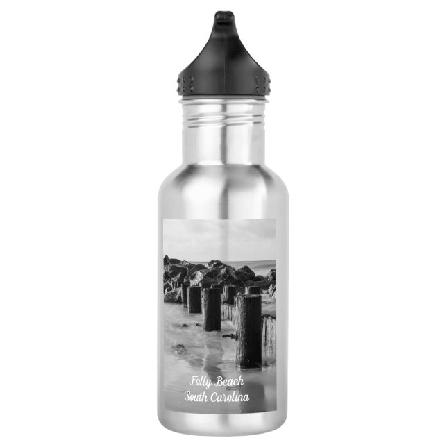 Botella de agua a escala de grises de la Seawall (Derecha)