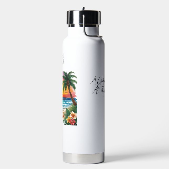 Botella De Agua A Gorgeous Sunset At Tropical Beach, Vacation (Izquierda)