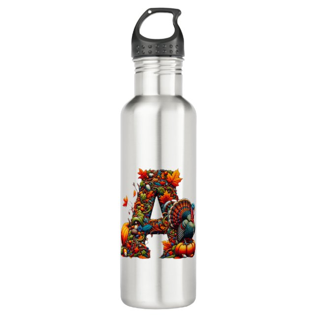 Botella De Agua A letter A in Thanksgiving style (Anverso)