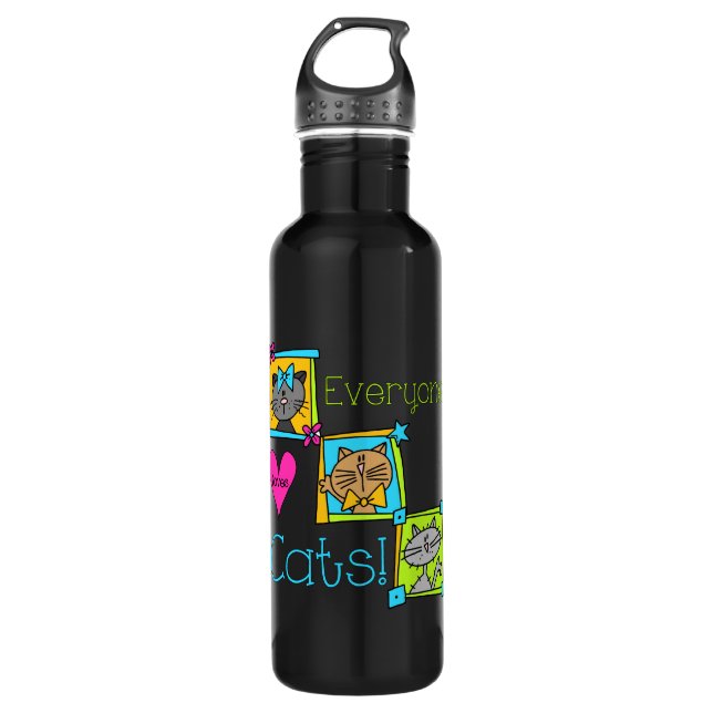 Botella De Agua A todos les gustan los gatos (Anverso)