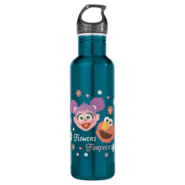 Botella De Agua Abby Cadabby y Elmo | Flores Para Siempre (Anverso)
