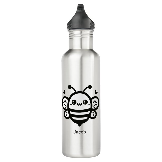 Botella De Agua Abeja dulce de miel - Kawaii Lursery Line Art (Derecha)